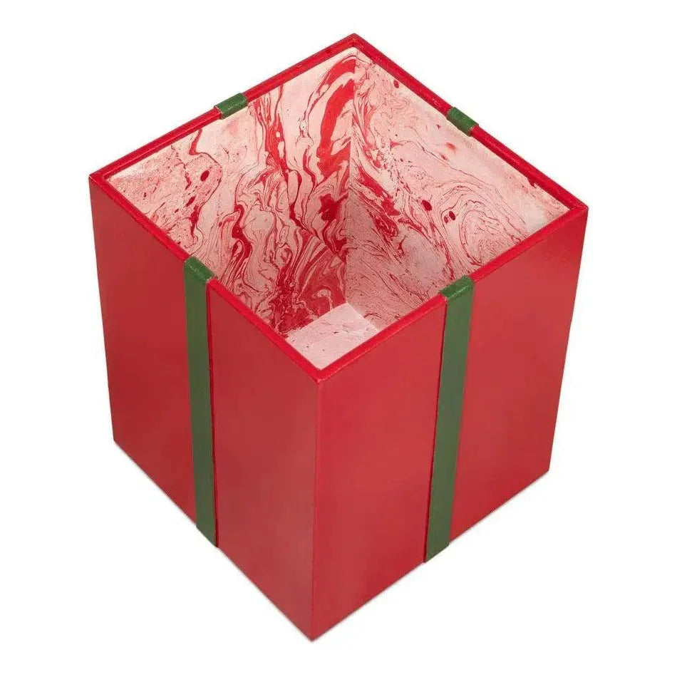 Ferrell Leather & Mdf Red Holiday Boxes Set of 3 - LOOMLAN - Sarreid - Boxes & Bowls