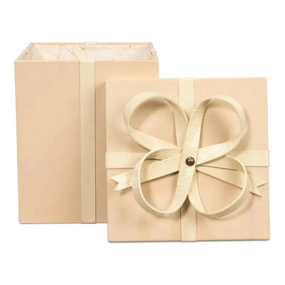 Ferrell Leather & Mdf Taupe Holiday Boxes Set of 3 - LOOMLAN - Sarreid - Boxes & Bowls