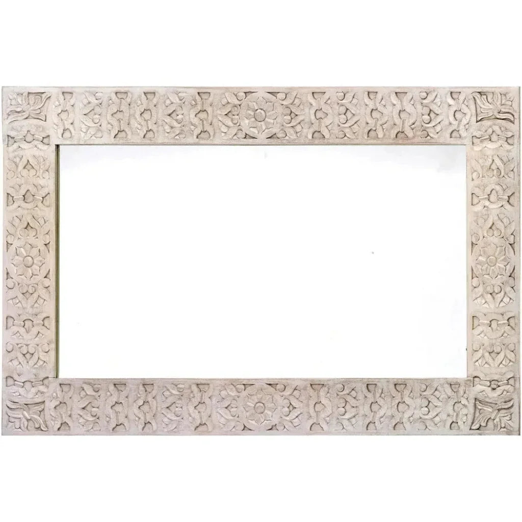 Carved Lace Palladino Solid Wood Wall Mirror - LOOMLAN - LOOMLAN - Wall Mirrors
