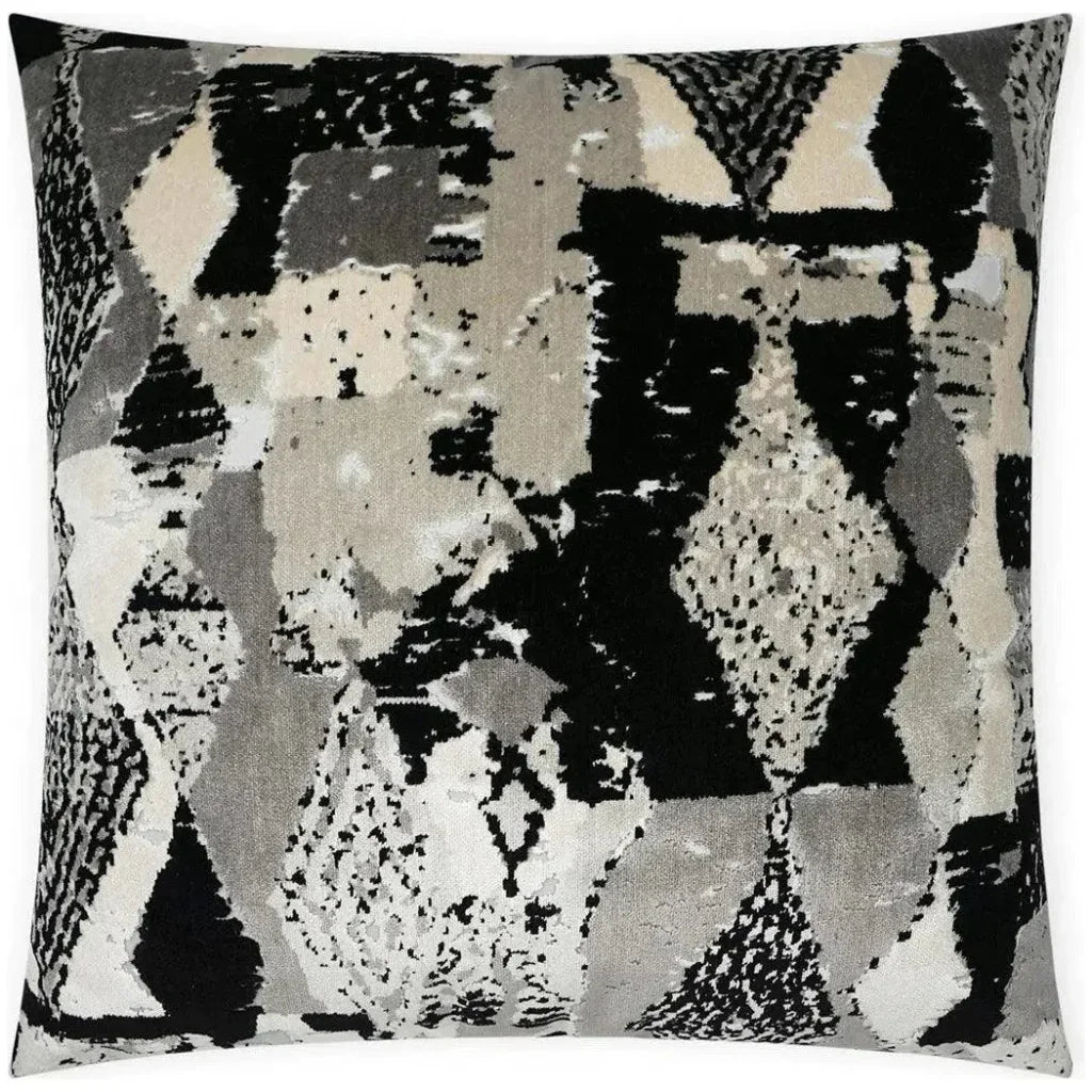 D.V. Kap Fez Abstract Black Grey Large Throw Pillow Insert