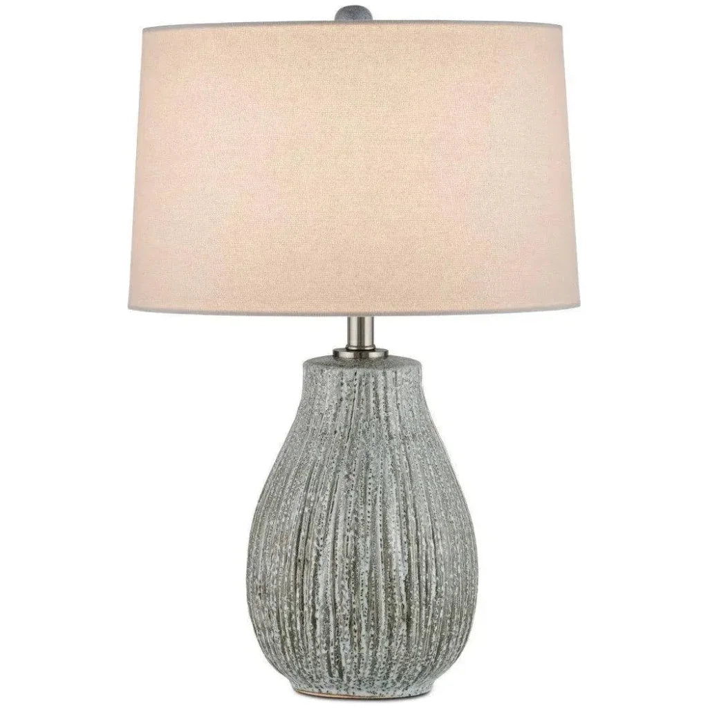 Fidella Ceramic Grey Table Lamp - LOOMLAN - Currey & Co - Table Lamps