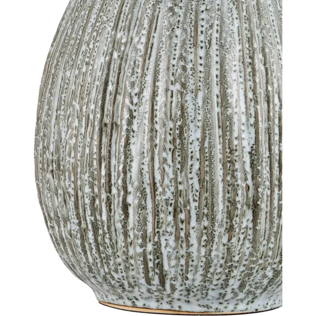 Fidella Ceramic Grey Table Lamp - LOOMLAN - Currey & Co - Table Lamps