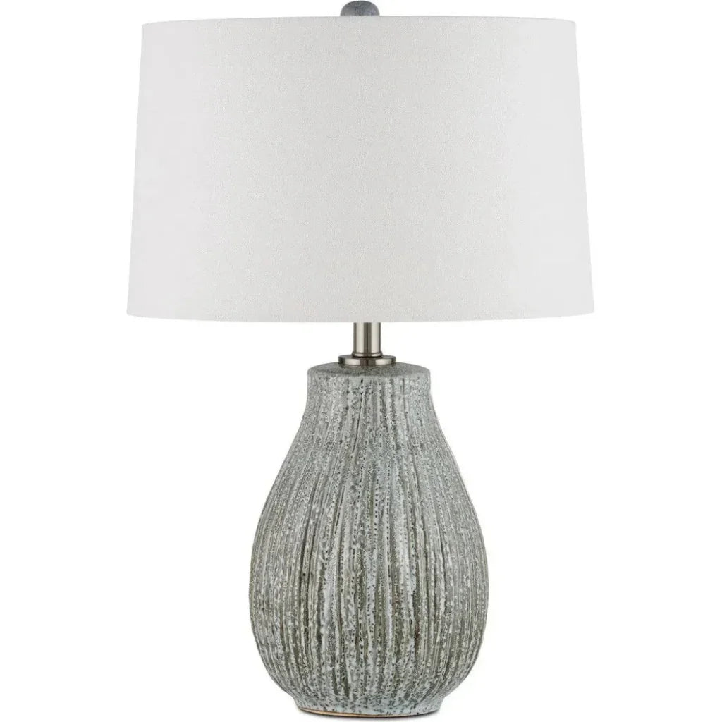 Fidella Ceramic Grey Table Lamp - LOOMLAN - Currey & Co - Table Lamps
