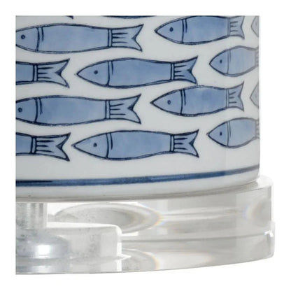 Fish Tail White Glaze Ceramic Table Lamp - LOOMLAN - Wildwood - Table Lamps