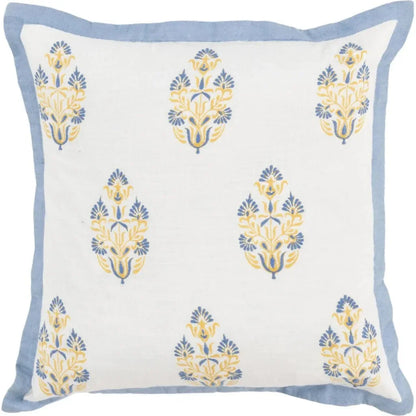 Flanged Floral Blue Throw Pillow Down Insert - LOOMLAN - LOOMLAN - Throw Pillows