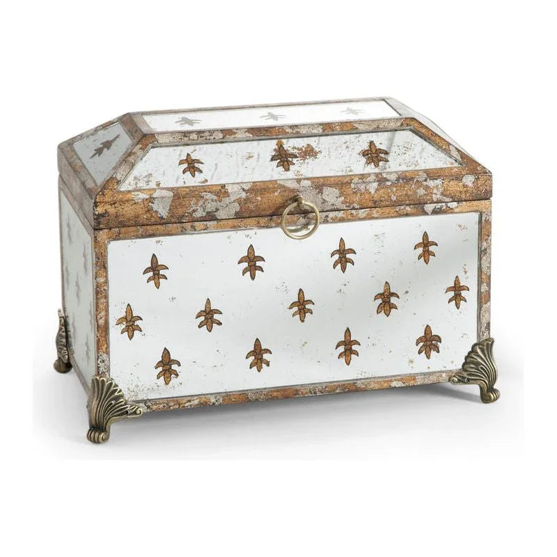 Fleur De Lis Mirrored White Box