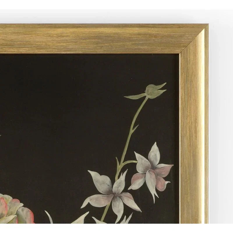 Fleurs En Noir Hand Painted Artwork-Framed Wall Art-Chelsea House-LOOMLAN