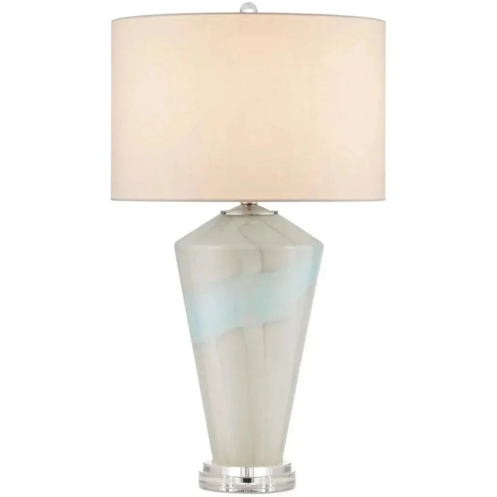Floating Cloud Glass & Metal Grey Table Lamp - LOOMLAN - Currey & Co - Table Lamps