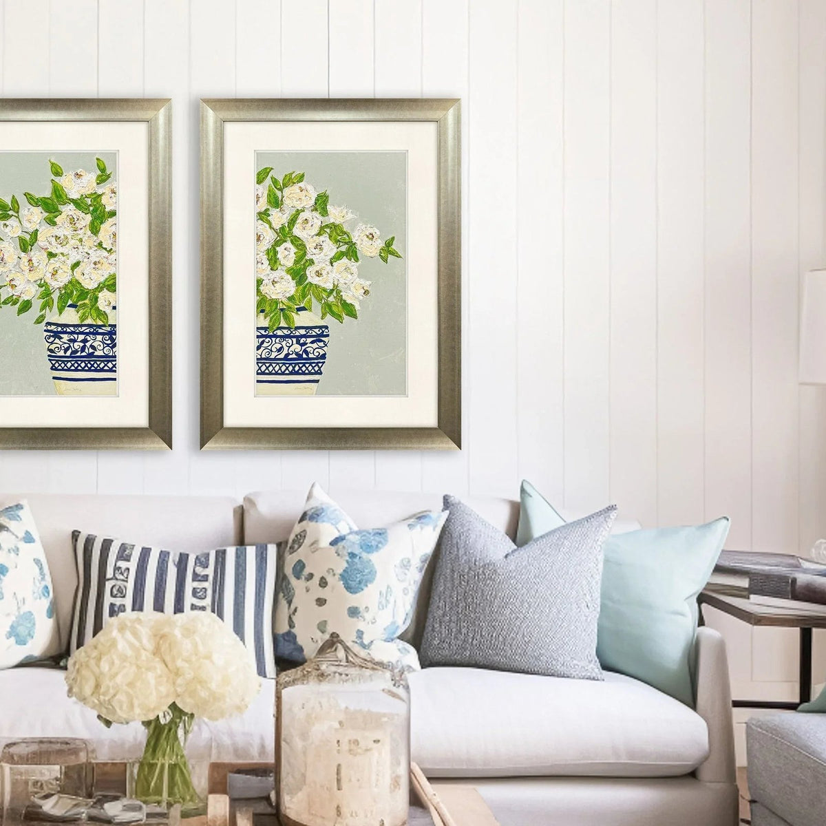 Floral Balance Blue Framed Wall Art -- view 6