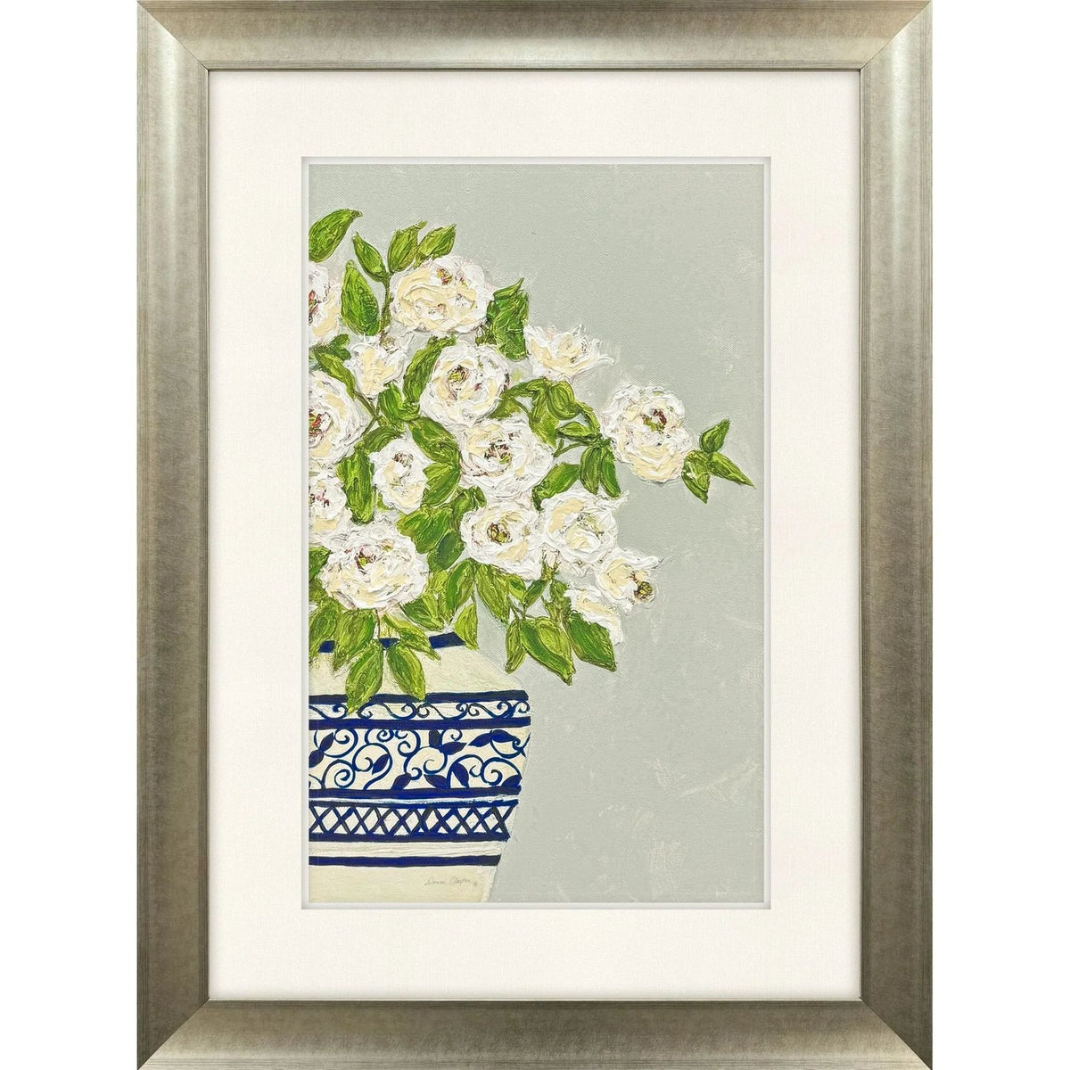 Floral Balance Blue Framed Wall Art -- view 5
