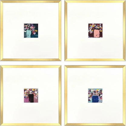 Floral Emotions Blue Canvas Art 4PC