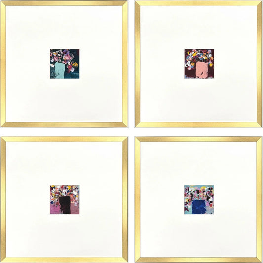 Floral Emotions Blue Canvas Art 4PC