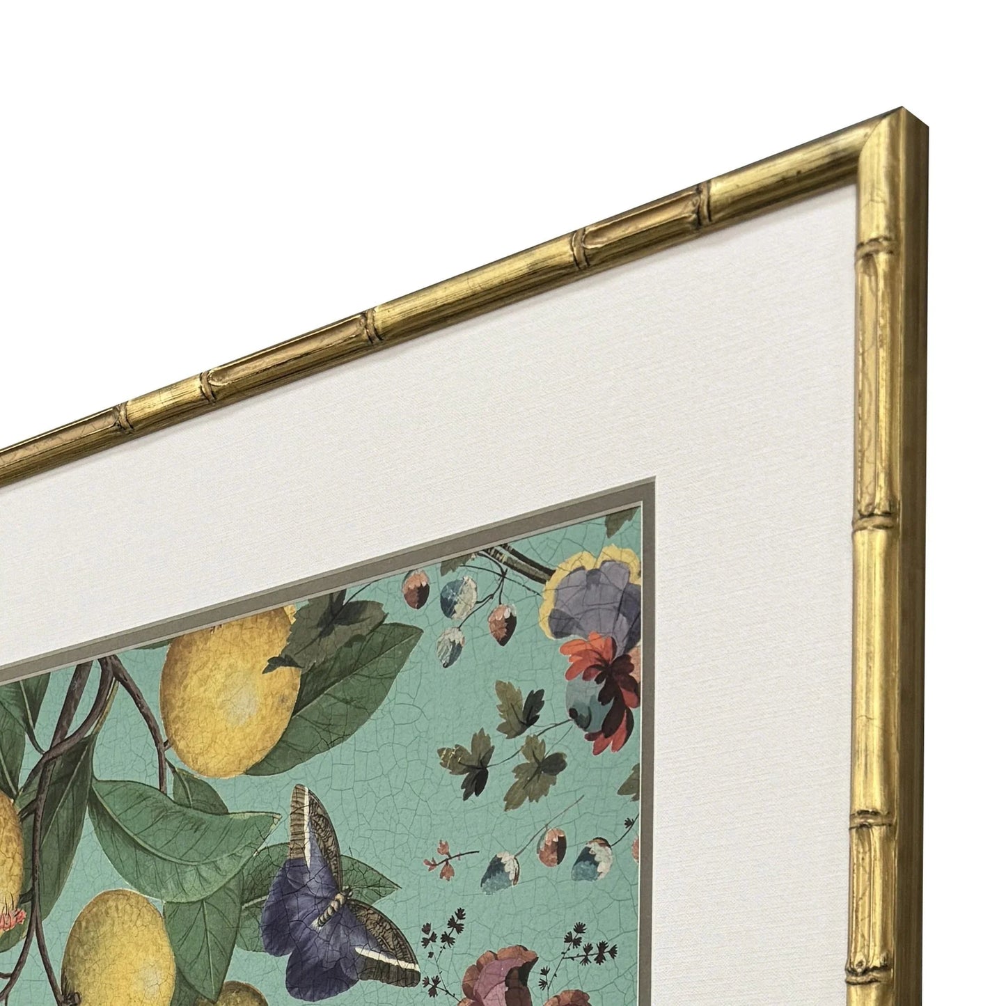 Floral Fruit Garden Wood Frame Green Canvas Art 2PC