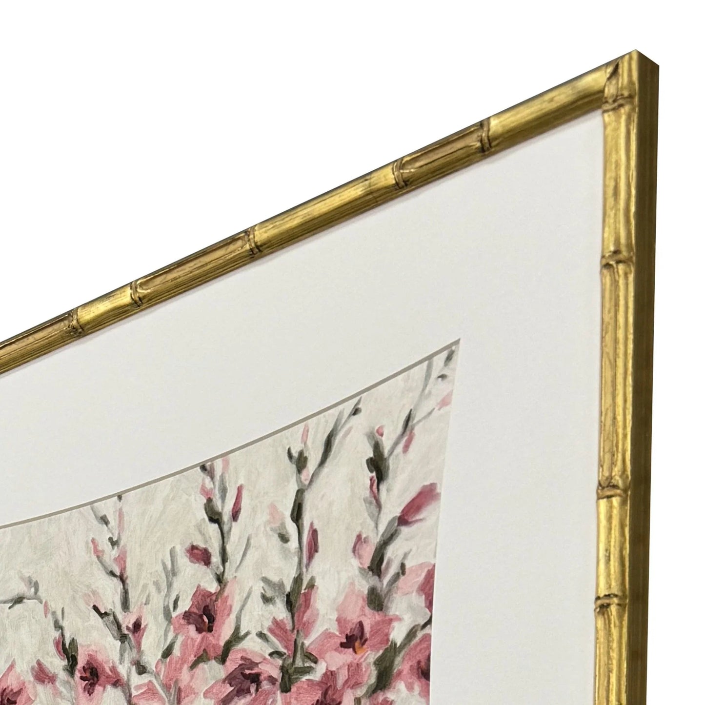 Floral Haven Wood Frame Green Canvas Art 4PC