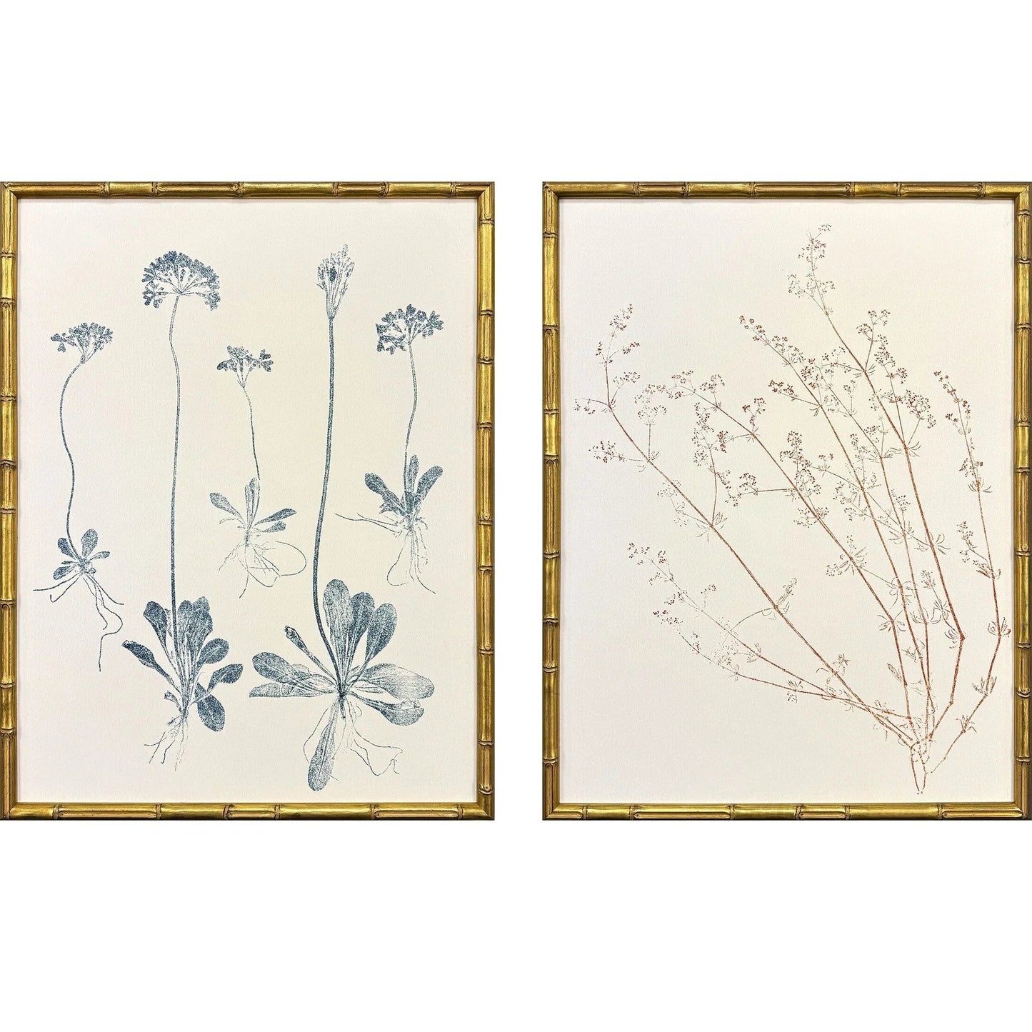 Floral Trace III Wood Frame Multi Canvas Art 2PC