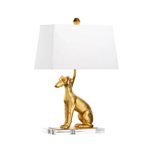 Flossie Left And Right Gold Dog Sculpture Table Lamp - LOOMLAN - Chelsea House - Table Lamps