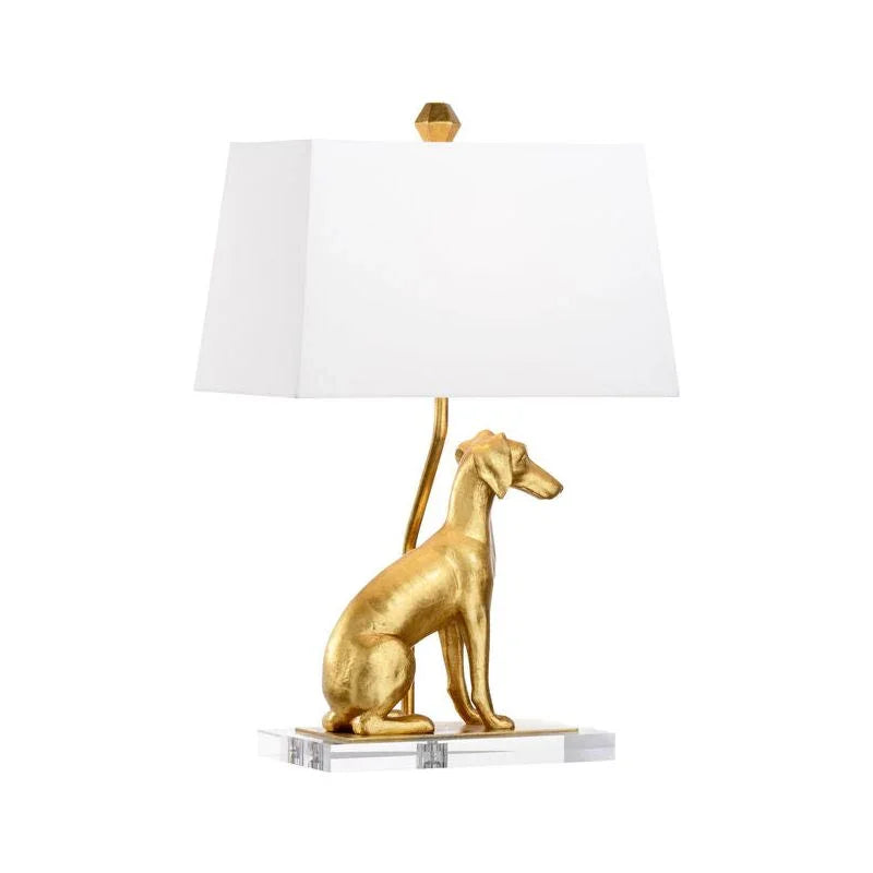 Flossie Left And Right Gold Dog Sculpture Table Lamp - LOOMLAN - Chelsea House - Table Lamps