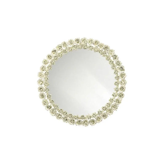 Flourish White Iron Floral Framed Wall Mirror - LOOMLAN - Chelsea House - Wall Mirrors