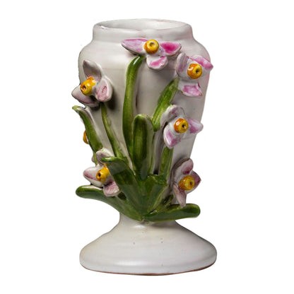 Abigails Flower Design White Ceramic Vase