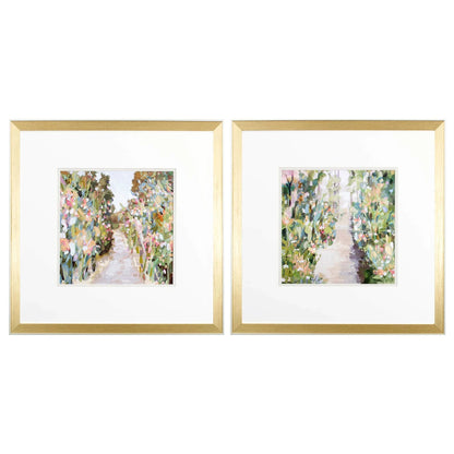Flower Garden Path Framed Wall Art 2PC