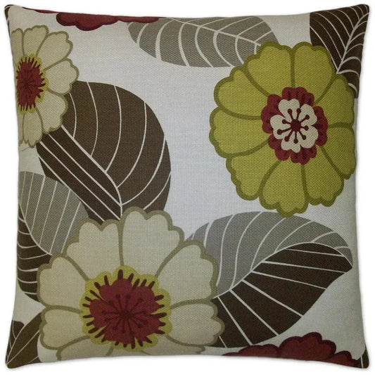 Flower Power Chartreuse Multi Color Throw Pillow Insert - LOOMLAN - D.V. Kap - Throw Pillows