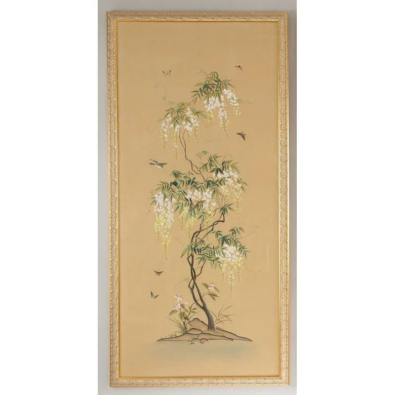 Flowering Tree Panel Hand Painted Artwork-Framed Wall Art-Chelsea House-Tree Panel A-LOOMLAN