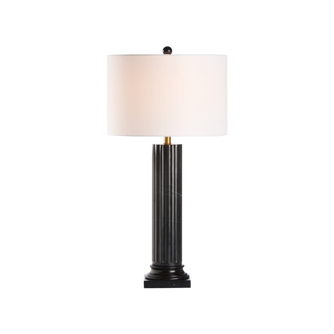Fluted Black Marble Table Lamp