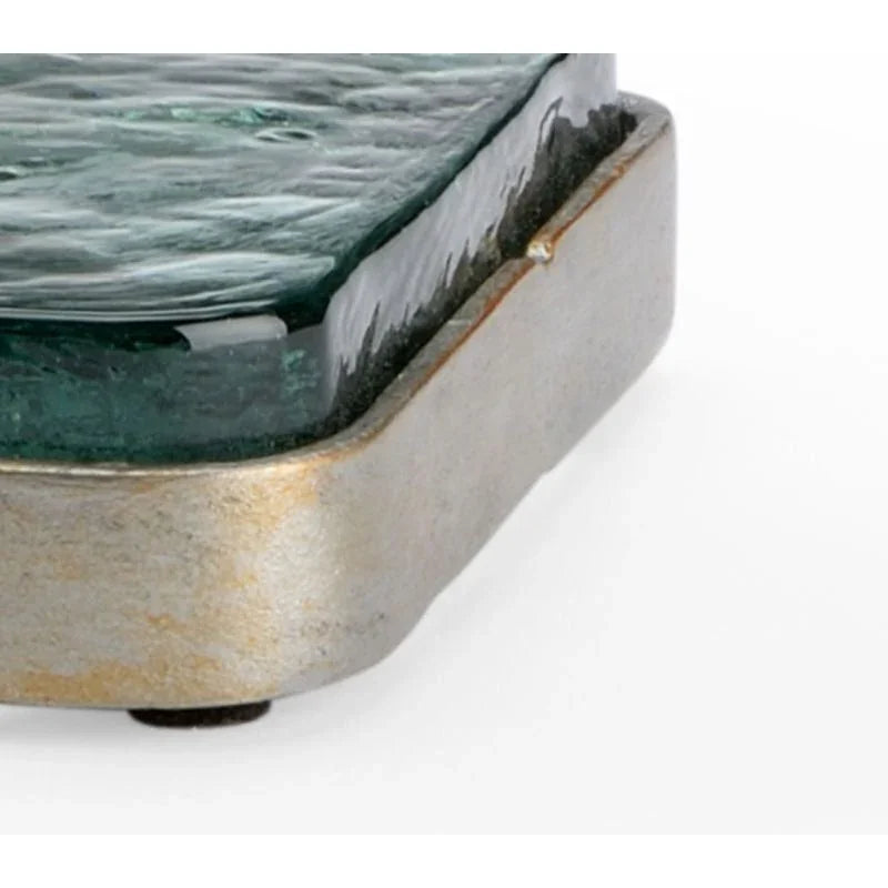 Flying Fish Green Glass On Iron Stand Sculpture - LOOMLAN - Wildwood - Statues & Sculptures