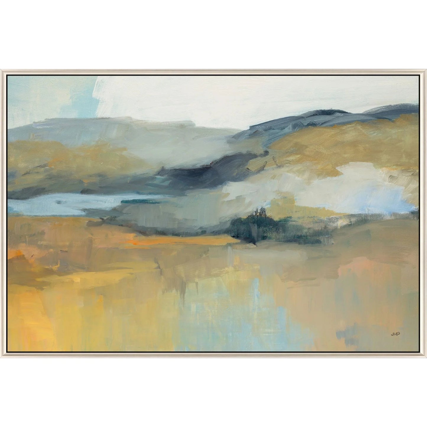 Folded Hills Blue Canvas Art