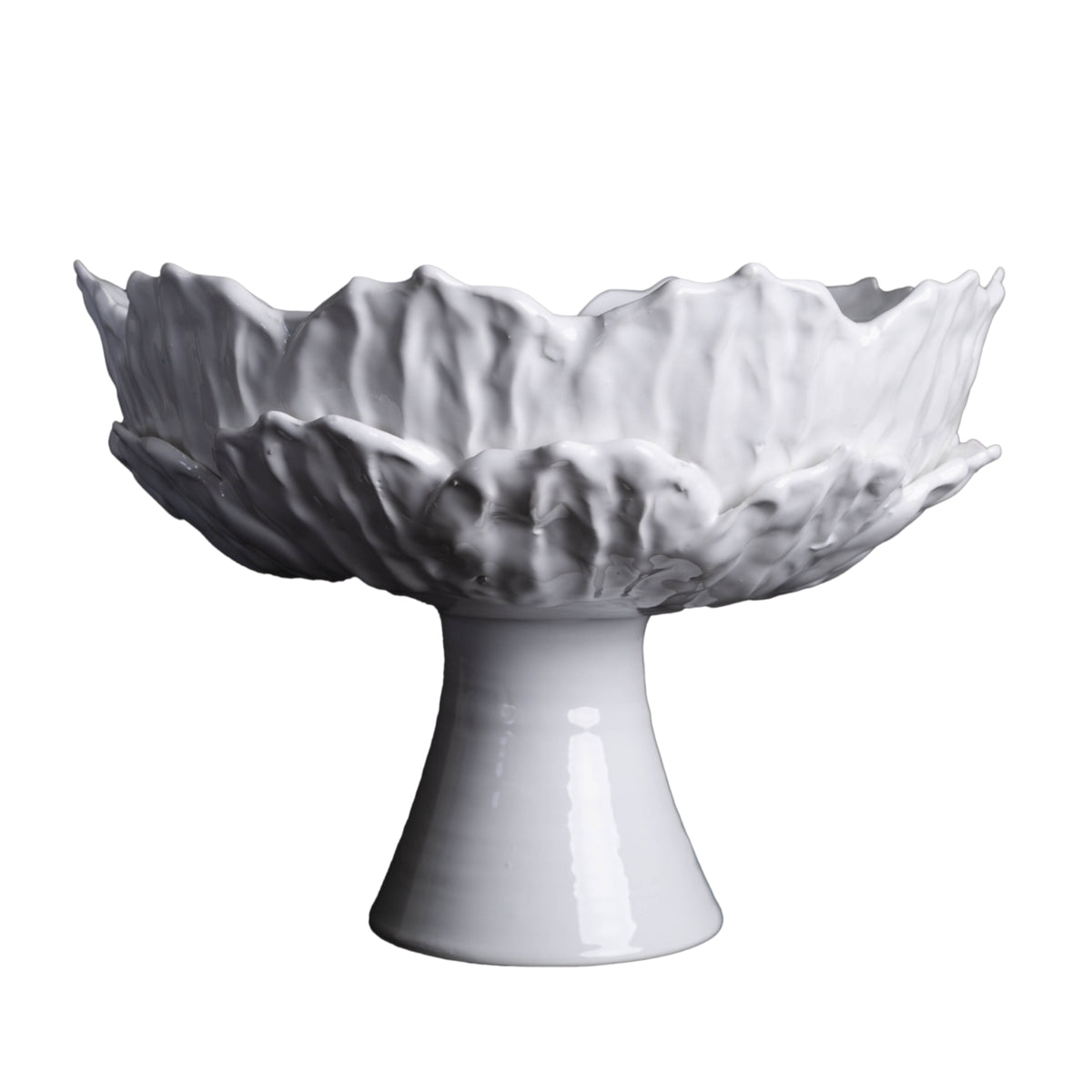 Foliage Ceramic Footed Compote