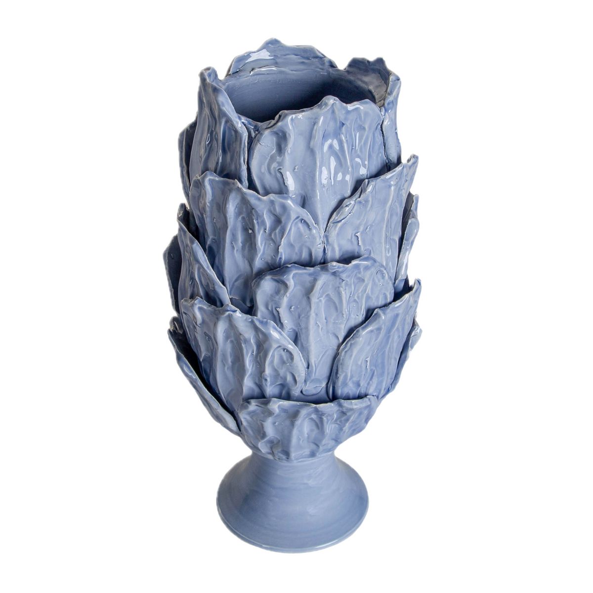 Abigails Foliage Periwinkle Ceramic Footed Vase