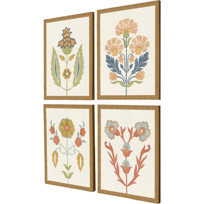 Folk Flourish Multi Framed Wall Art 4PC -- view 3