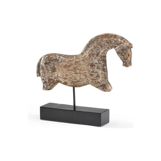 Footless Horse Hand Carved Wooden Sculpture - LOOMLAN - Wildwood - Statues & Sculptures