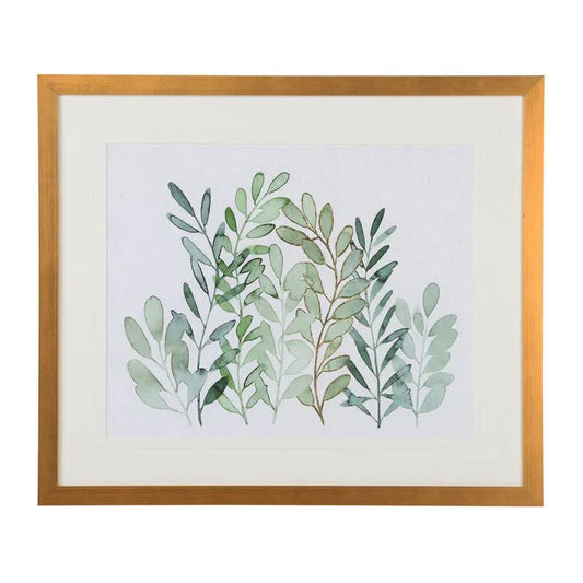 Foraged Greens Gold Framed Artwork-Framed Wall Art-Chelsea House-Foraged II-LOOMLAN