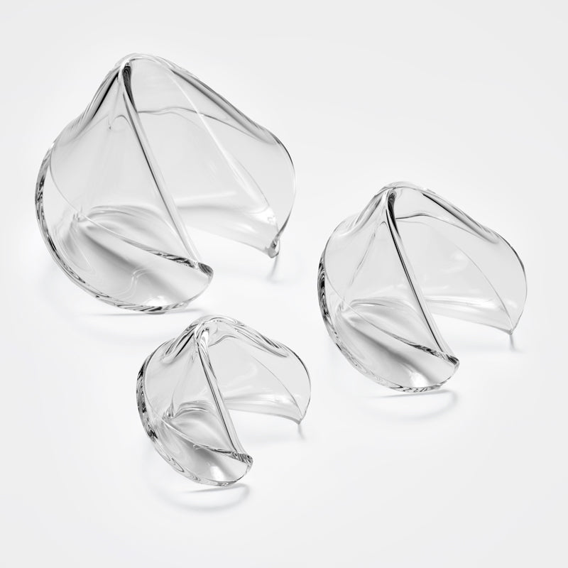 Fortune Cookie Clear Acrylic Sculpture 3PC