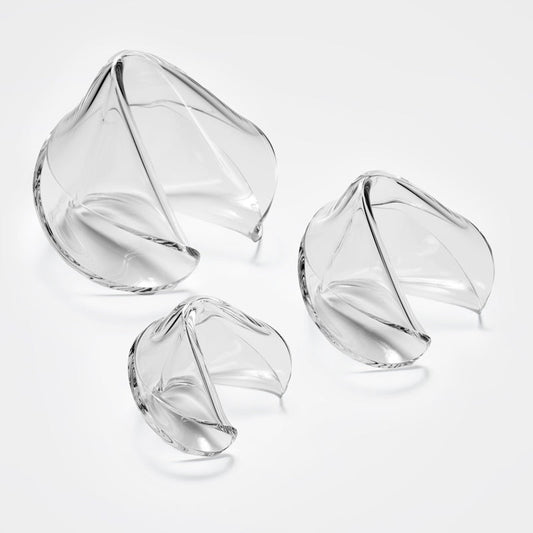 Fortune Cookie Clear Acrylic Sculpture 3PC