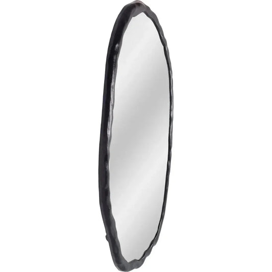 Foundry Aluminum Black Oval Wall Mirror - LOOMLAN - Moe's Home - Wall Mirrors