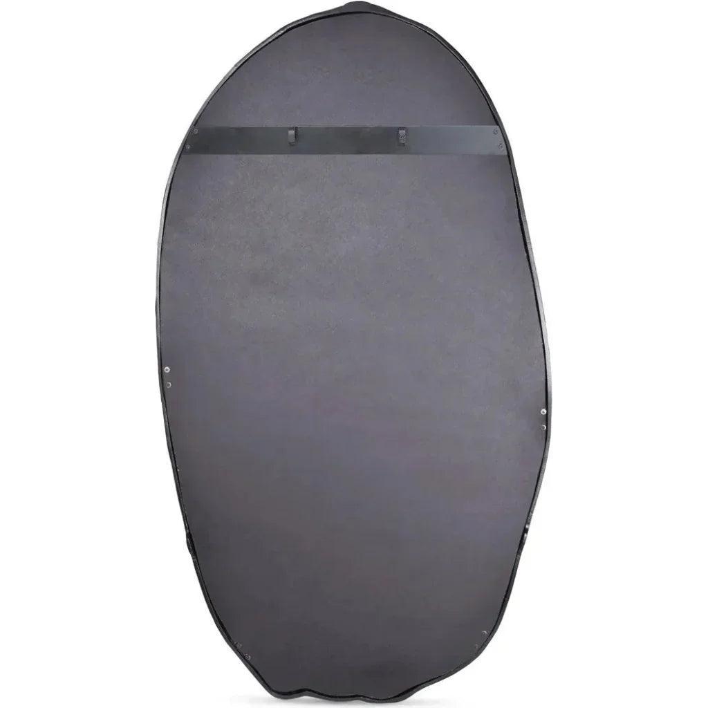 Foundry Aluminum Black Oval Wall Mirror - LOOMLAN - Moe's Home - Wall Mirrors