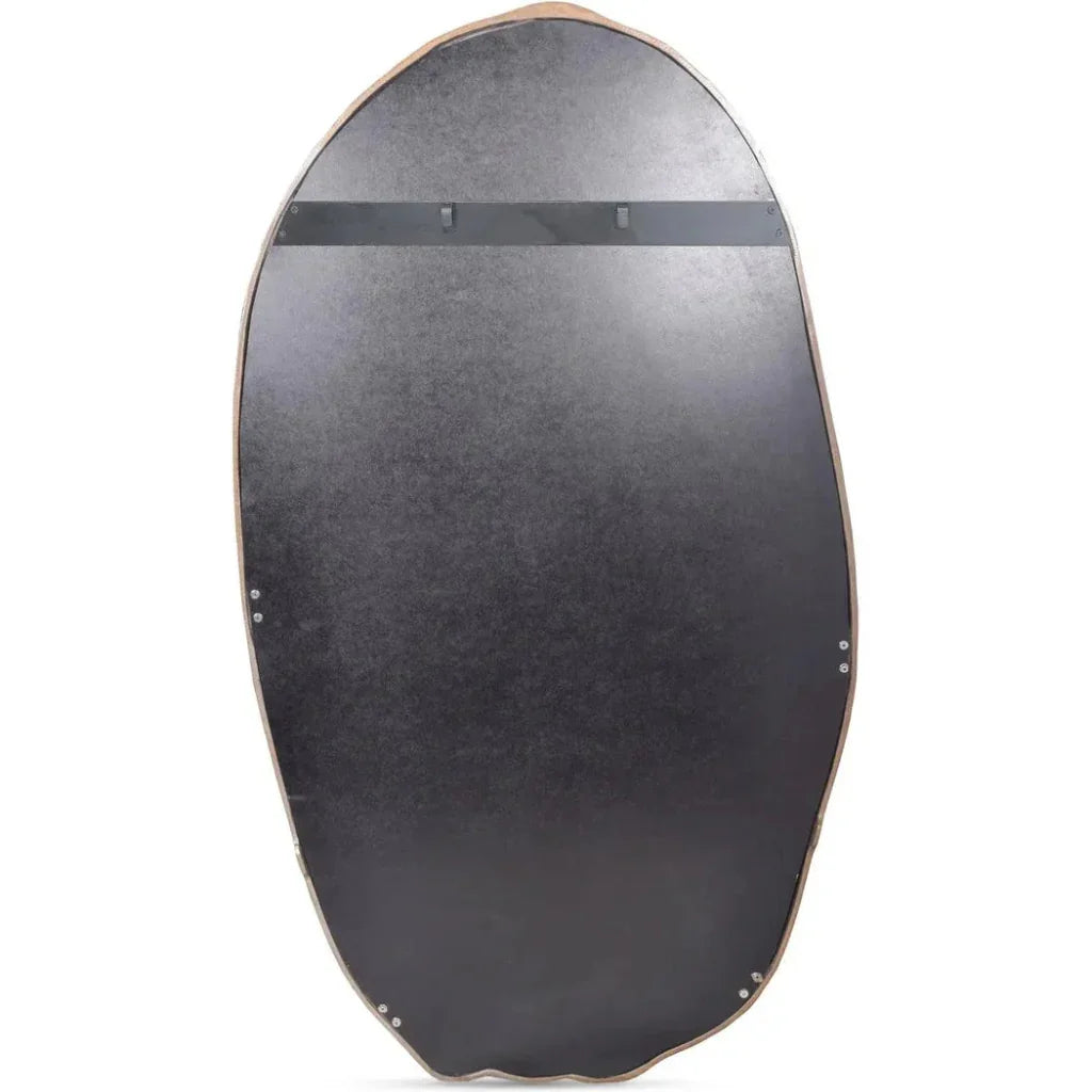 Foundry Aluminum Gold Oval Wall Mirror - LOOMLAN - Moe's Home - Wall Mirrors