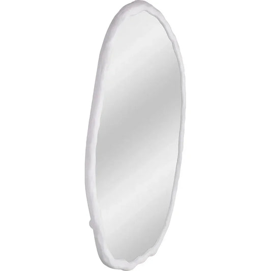 Foundry Aluminum White Oval Wall Mirror - LOOMLAN - Moe's Home - Wall Mirrors