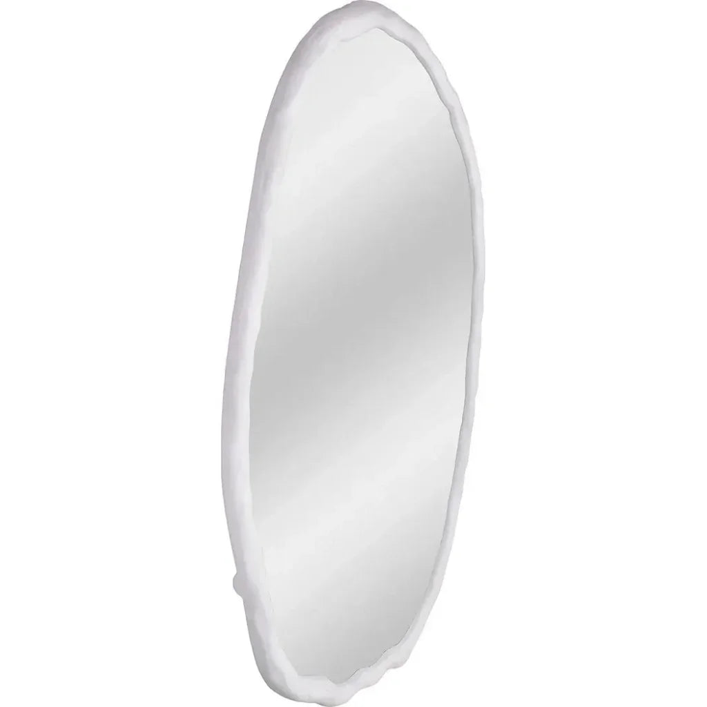 Foundry Aluminum White Oval Wall Mirror - LOOMLAN - Moe's Home - Wall Mirrors