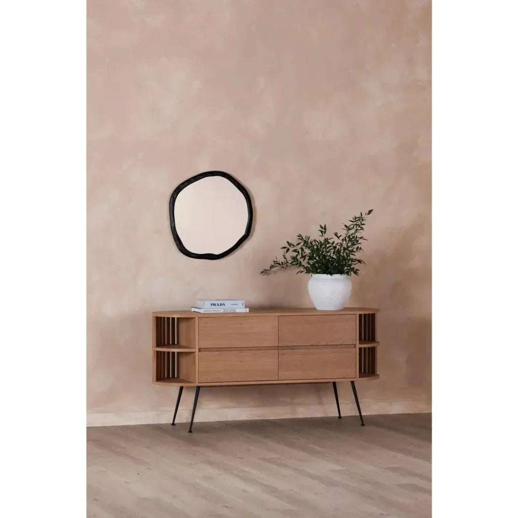 Foundry Aluminum and Mdf Black Wall Mirror - LOOMLAN - Moe's Home - Wall Mirrors