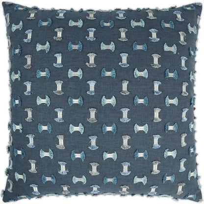Frayed Seaside Textured Blue Large Throw Pillow Insert - LOOMLAN - D.V. Kap - Throw Pillows