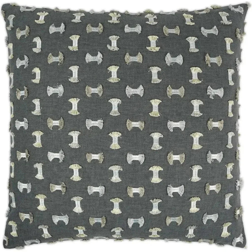 Frayed Textured Grey Large Throw Pillow Insert - LOOMLAN - D.V. Kap - Throw Pillows