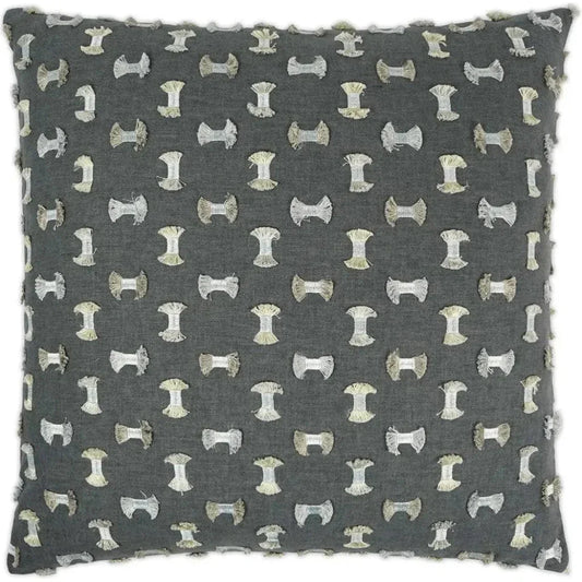 Frayed Textured Grey Large Throw Pillow Insert - LOOMLAN - D.V. Kap - Throw Pillows