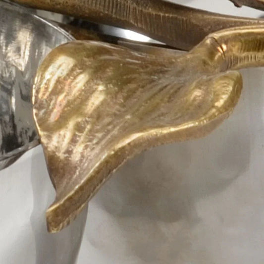 Fresh Stem Hammered Steel Made Double Bowl - LOOMLAN - Wildwood - Boxes & Bowls