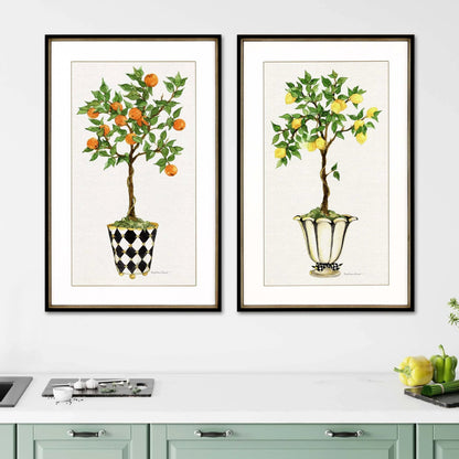 Fruit Topiary Wood Frame Multi Canvas Art 2PC