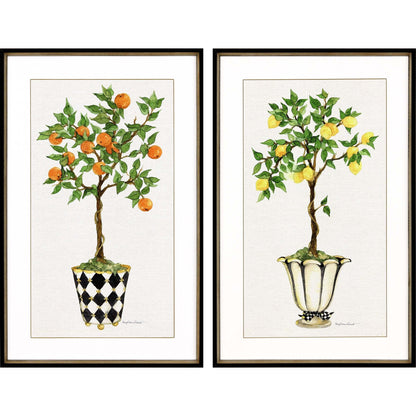 Fruit Topiary Wood Frame Multi Canvas Art 2PC