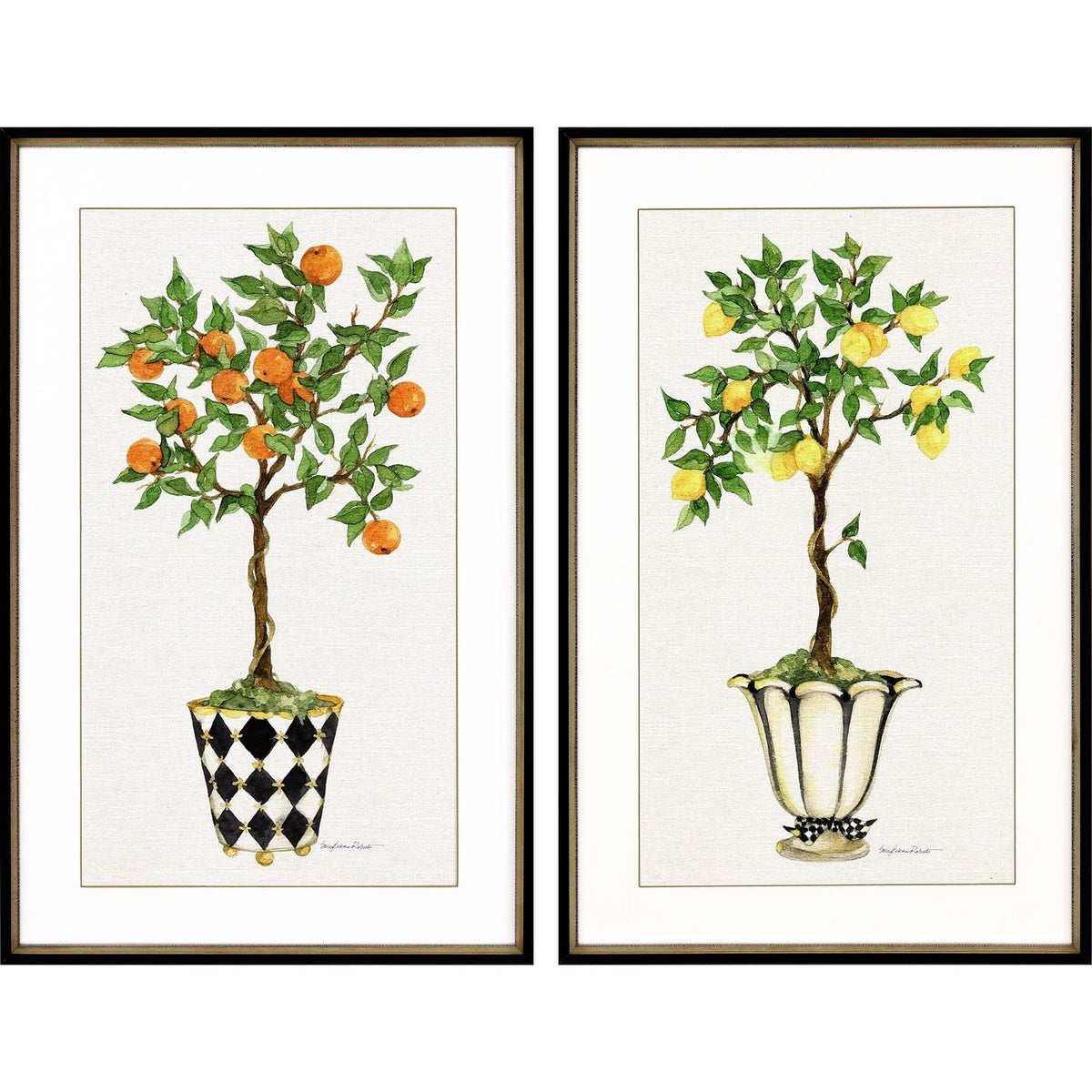Fruit Topiary Wood Framed Wall Art 2PC