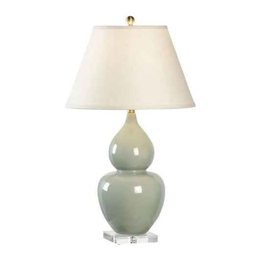 Fulton Green Double Gourd Design Vase Table Lamp - LOOMLAN - Chelsea House - Table Lamps